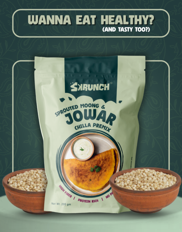 Sprouted Moong & Jowar Chilla